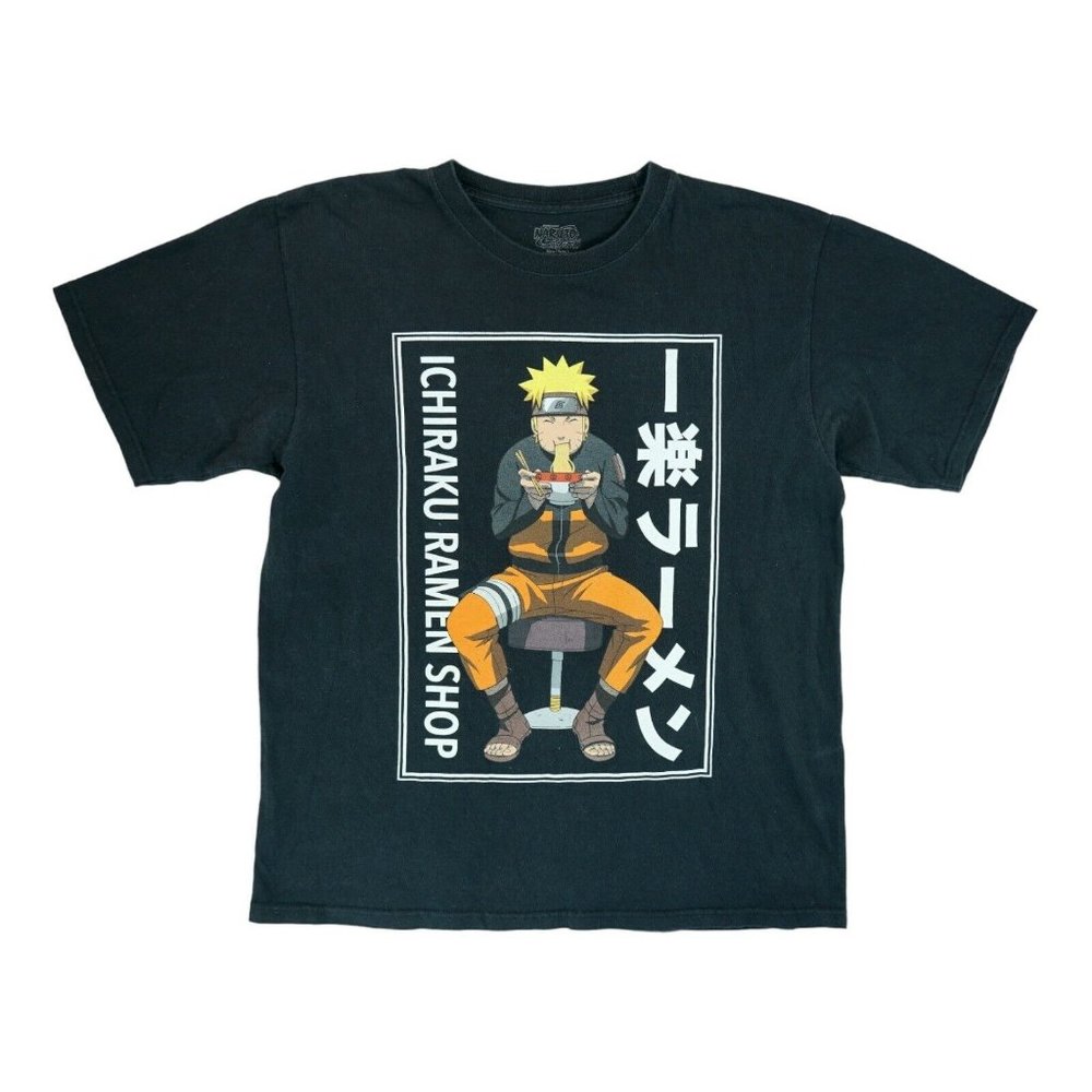 NARUTO SHIPPUDEN Ichiraku‎ Ramen Shop T-Shirt Size Large Black